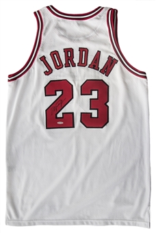 1997-98 Michael Jordan Game Used, Signed & Photo Matched To 2 Games Chicago Bulls Home Jersey (MeiGray, Bulls LOA & UDA)